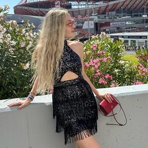 Sequin Dress with Fringe